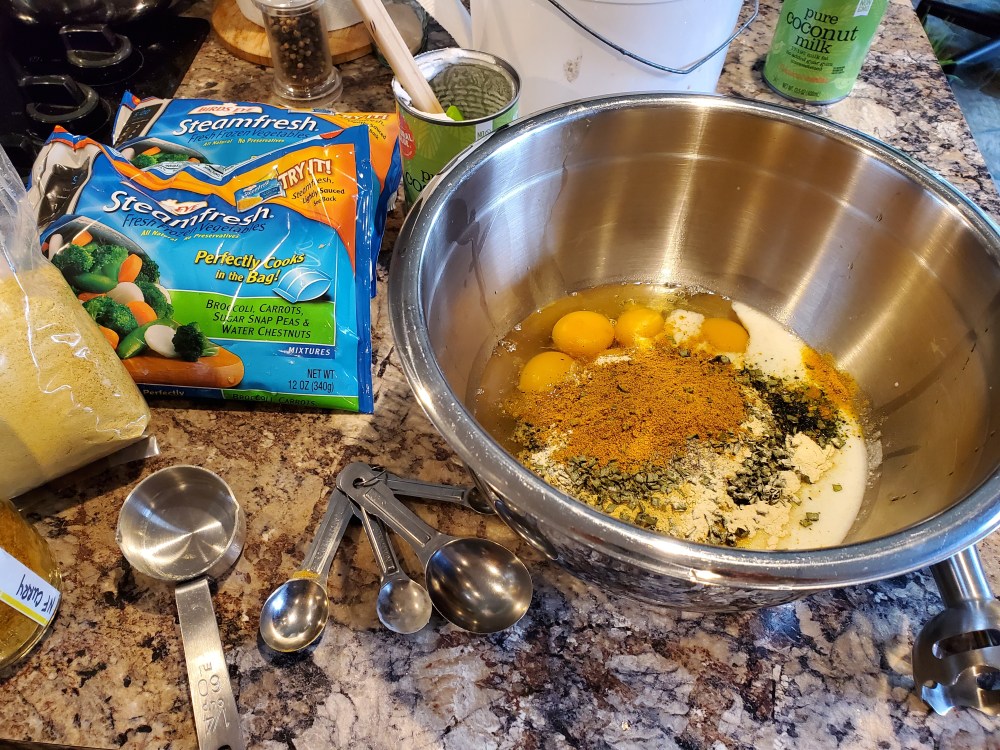 Add everything but the veggies to the bowl.